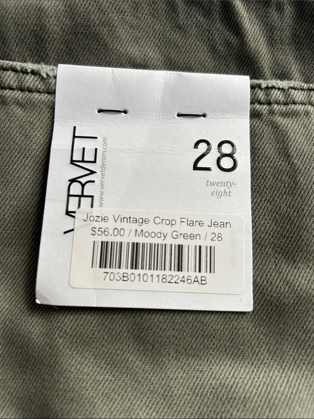 Women’s Distressed Wide-Leg Jeans - Moody Green - Picture 7 of 7
